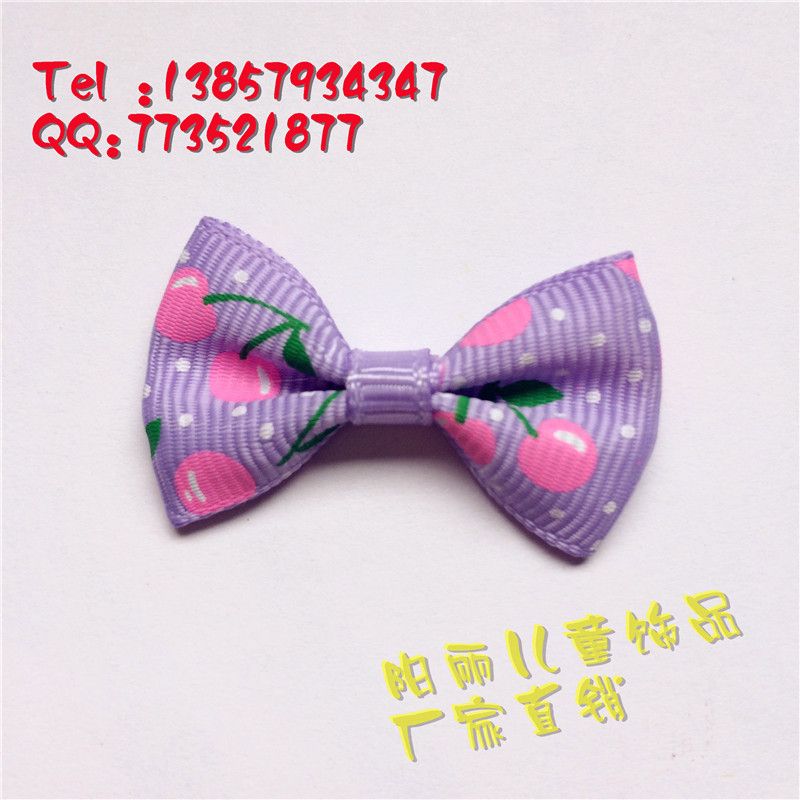 【萌】韩版小樱桃印花儿童蝴蝶结 衣服 宠物饰品 配件详情图3