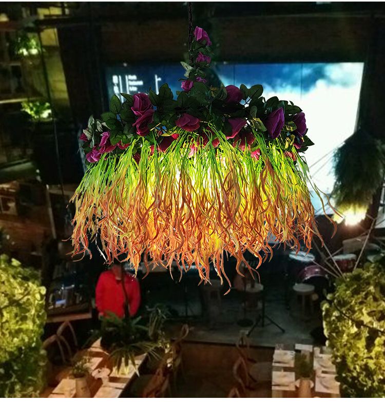 音乐餐厅吊灯复古美式民宿绿植装饰灯具酒吧酒馆咖啡厅工业风灯饰详情图3