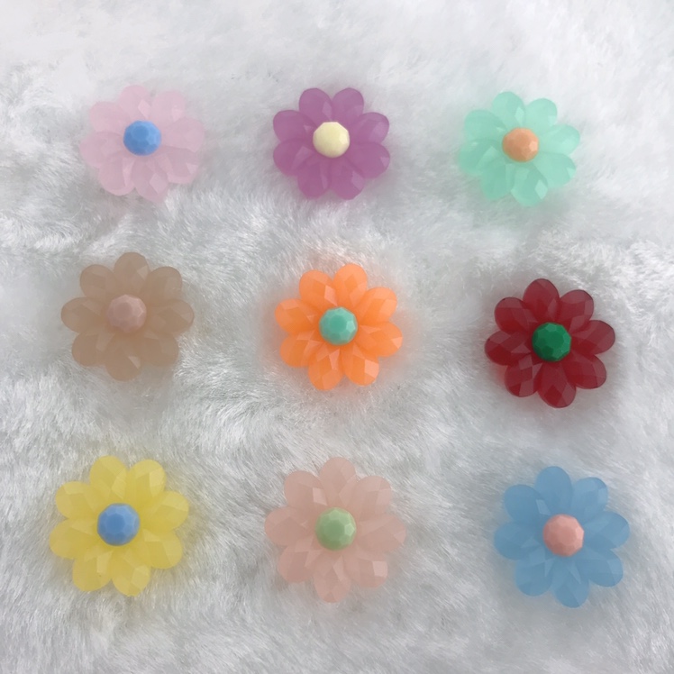 Medium-sized multi-petal flower matte effect of ab glue epoxy resin accessories