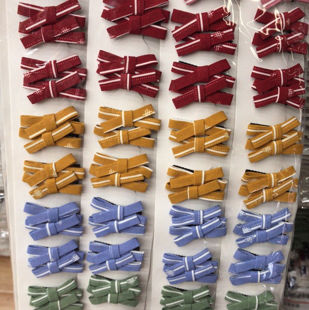 Korean version of fashion fabric bow cross - stripe clip