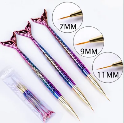 Three colored drawing pens with tapered fish tail rod thumbnail