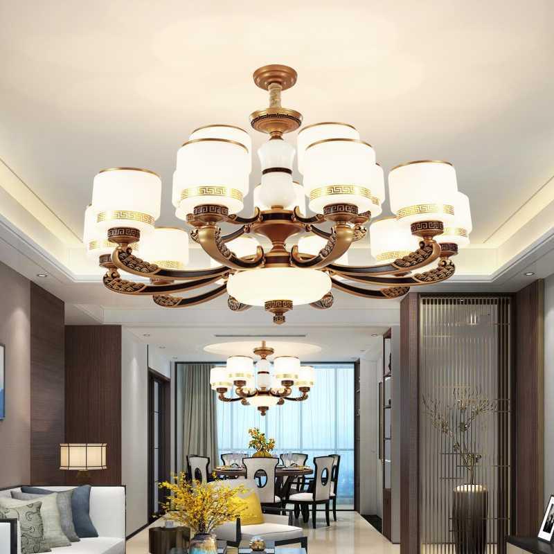 New Chinese-style jade pendant lamps, living room lamps, creative Chinese-style classical study lamps, tea room, villa, club and bedroom lamps Specification image