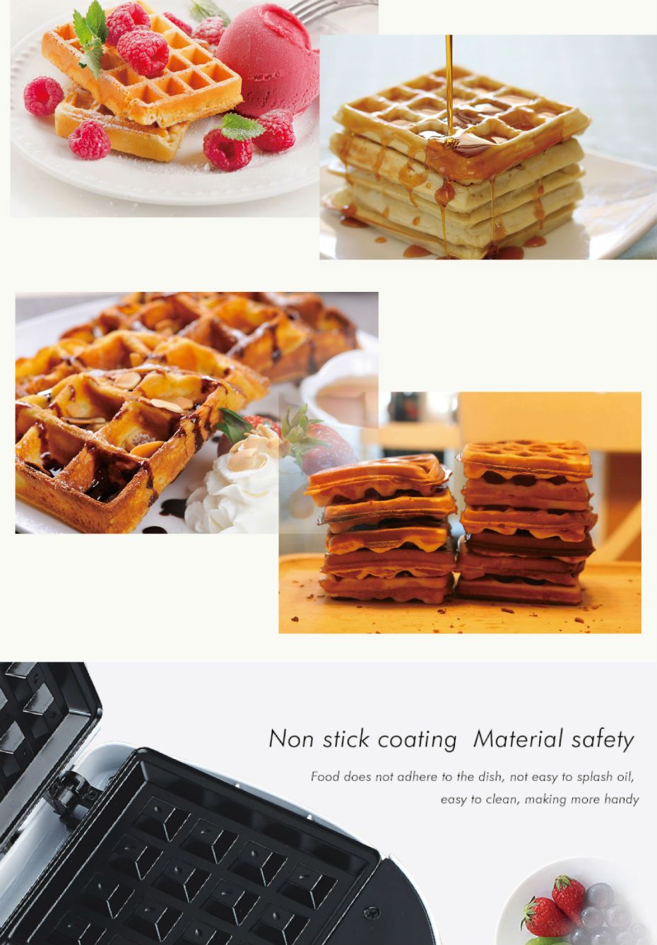 DSP丹松 华夫饼机 轻食机蛋糕机松饼机 家用多功能锅早餐机面包机详情图2