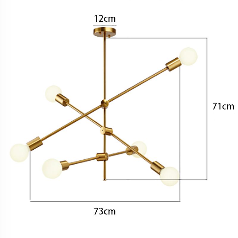 Nordic chandelier, led, simple and modern bar dining chandelier, all-copper, personalized and creative, adjustable Angle, dining room, bedroom Specification image