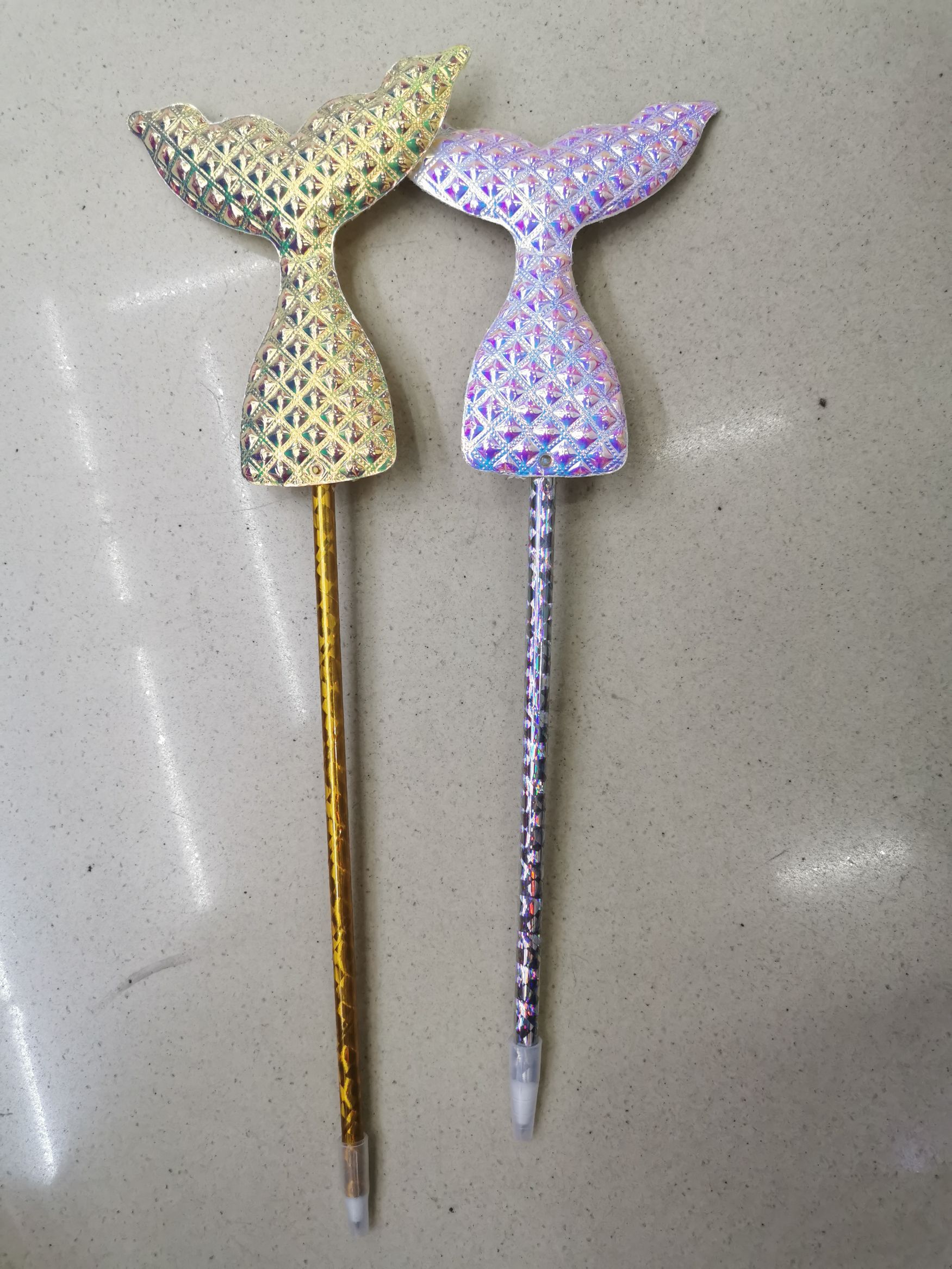 Mermaid tail shape shiny scale colorful colorful ball pen office stationery laser thumbnail