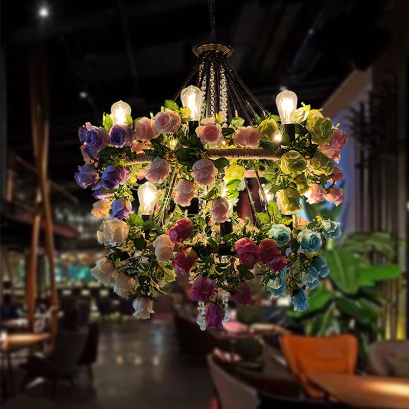 Qingba hotpot restaurant decorated with green chandeliers Restaurant Homestar retro lighting cafe Grill bar booth industrial wind lights