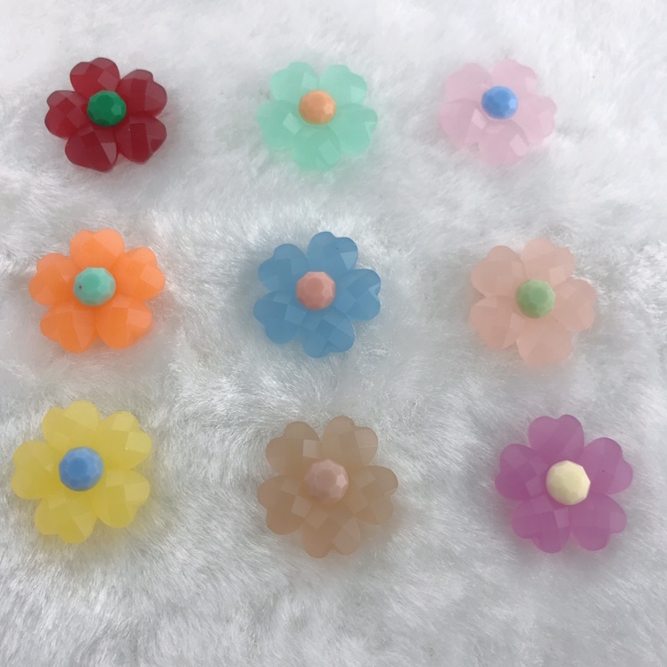 ab glue epoxy resin accessory matte effect medium-sized heart-shaped five-leaf flower