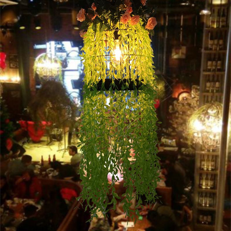 Industrial plants decorative chandeliers music restaurant walnut style bar chandeliers retro creative green chandeliers