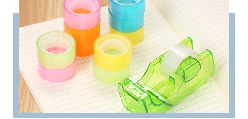 宜力YL-117卡装超市装文具胶带玲珑彩色办公学习粘纸用带切割器详情5