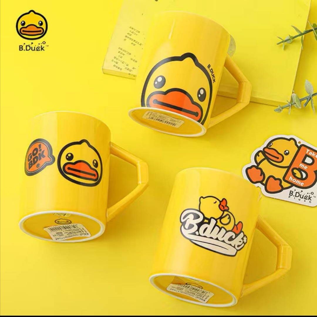 B.duck Cup Yellow Duck Cup Ceramic Water Cup Household Cartoon Mug Good-Looking Cup Student Cup details Picture