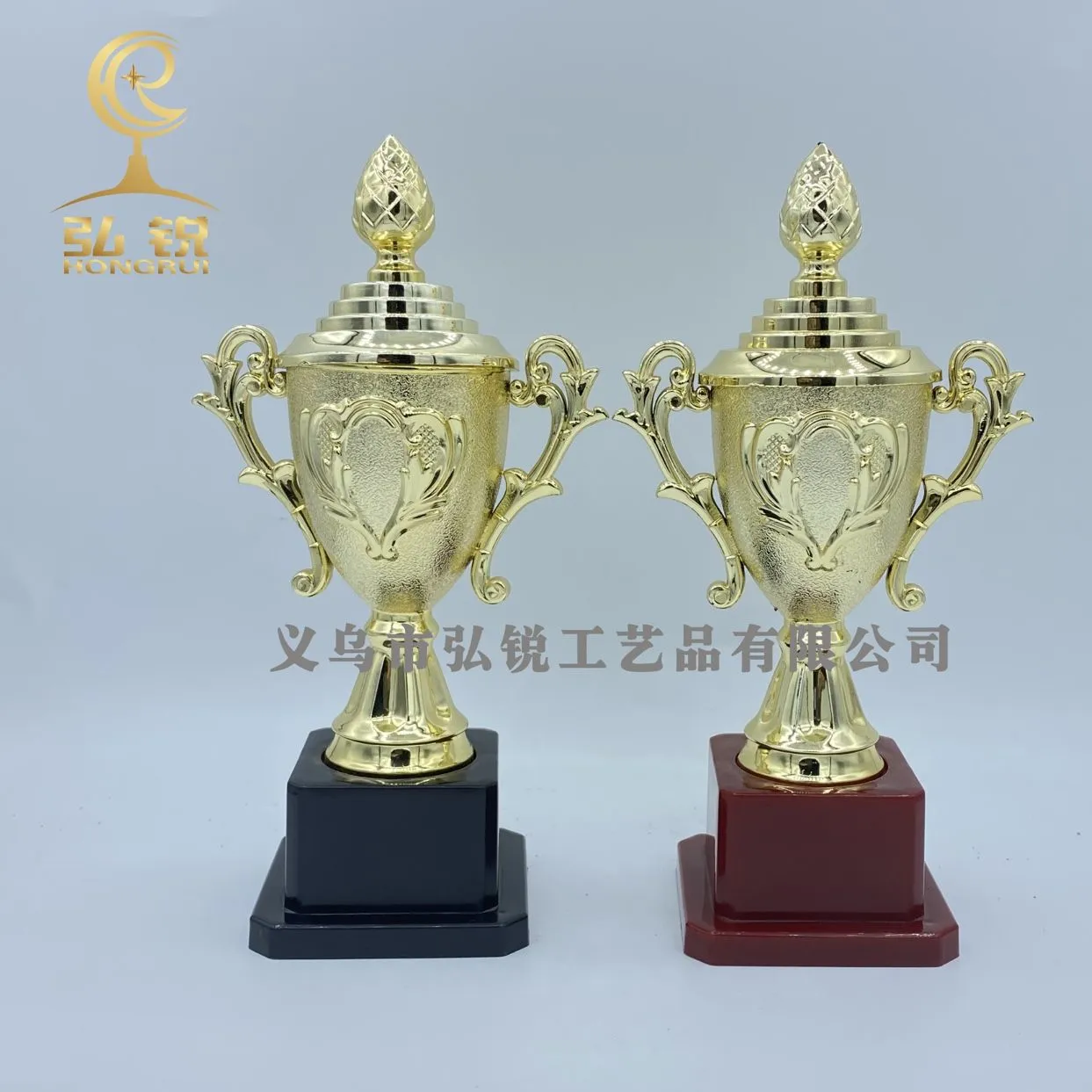 CS-013-8 Bauhinia Flower square Base Middle Trophy 19*10*6.5 Plastic Creative Reward Prize customizable logo detail image 2