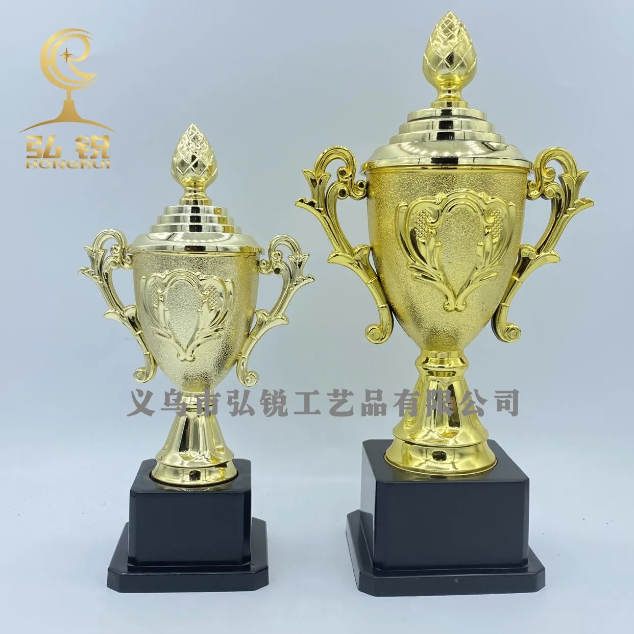 CS-013-8 Bauhinia Flower square Base Middle Trophy 19*10*6.5 Plastic Creative Reward Prize customizable logo detail image 4