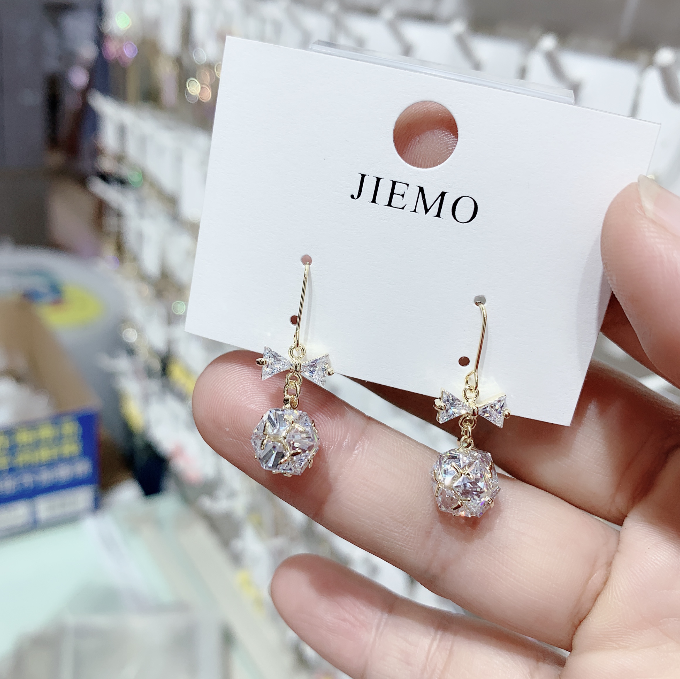 Zircon ball hook earrings details Picture