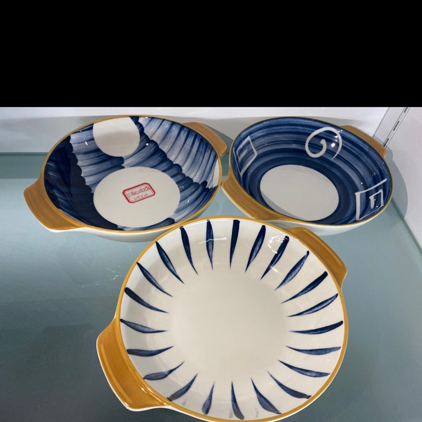 九寸圆形双耳深盘