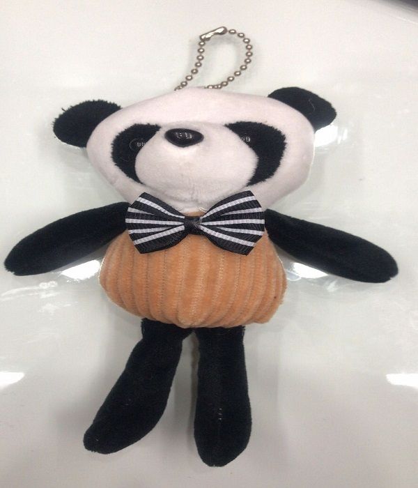 Cute cartoon little panda plush toys, small panda clothing pendants, keychains, dolls, bags, pendants detail image 3