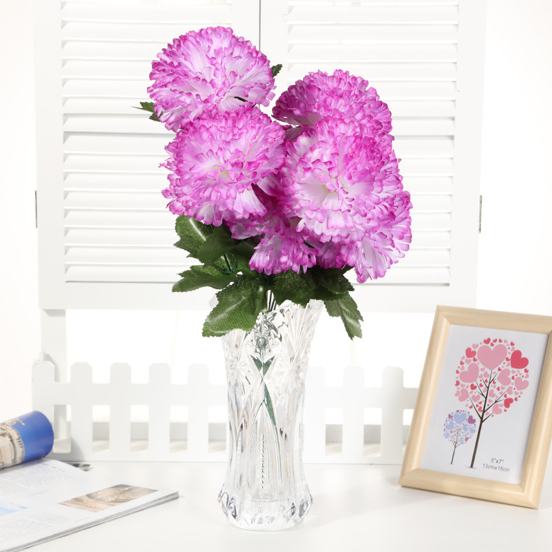 Fumin Silk Flower Factory Direct sale 9-head large carnation flower artificial flower living room decoration plastic flower factory wholesale undefined