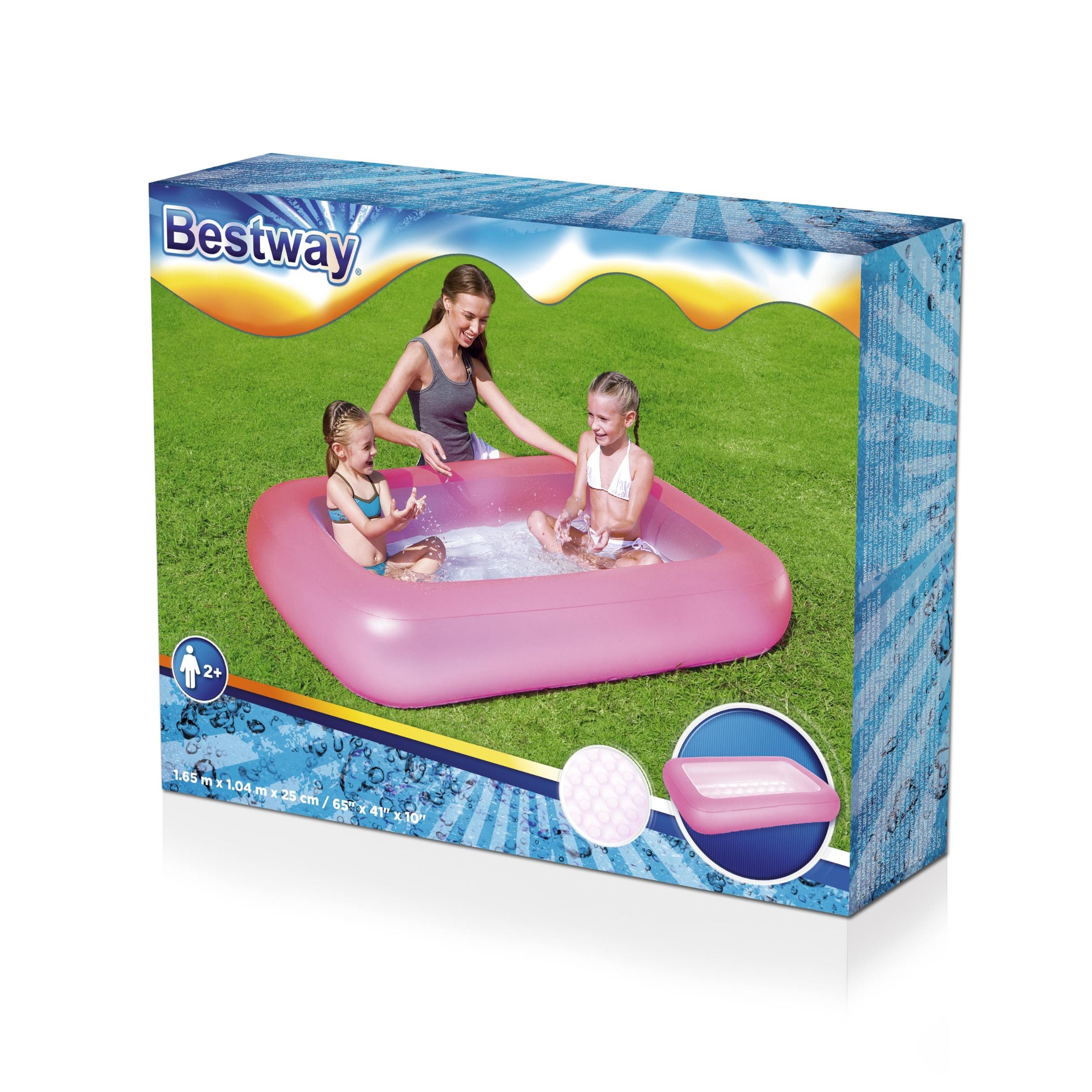 Bestway® 65"*41"*10"/1.65m*1.04m*25cm 51115儿童矩形水池详情图8
