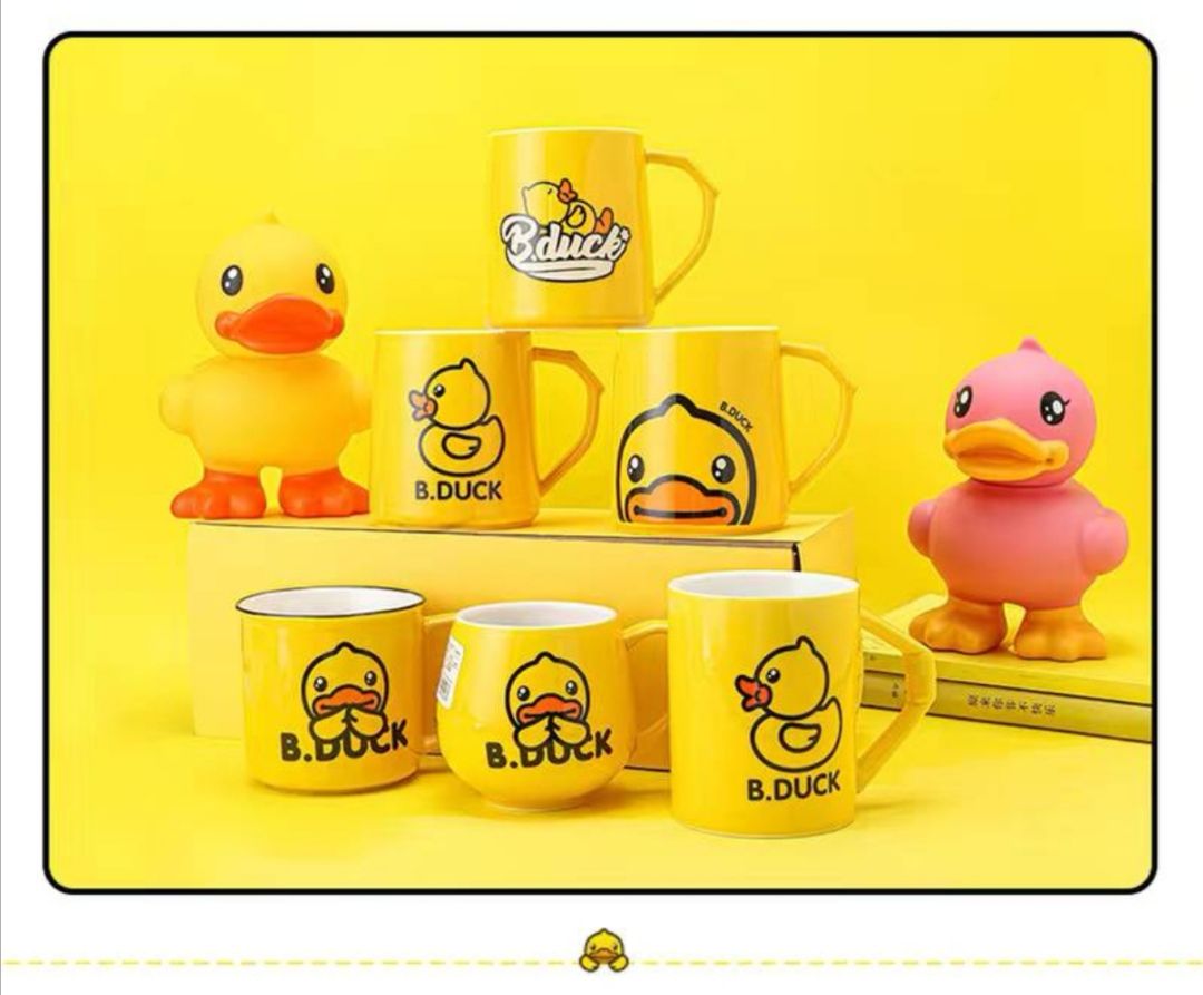 B.duck Cup Yellow Duck Cup Ceramic Water Cup Household Cartoon Mug Good-Looking Cup Student Cup undefined