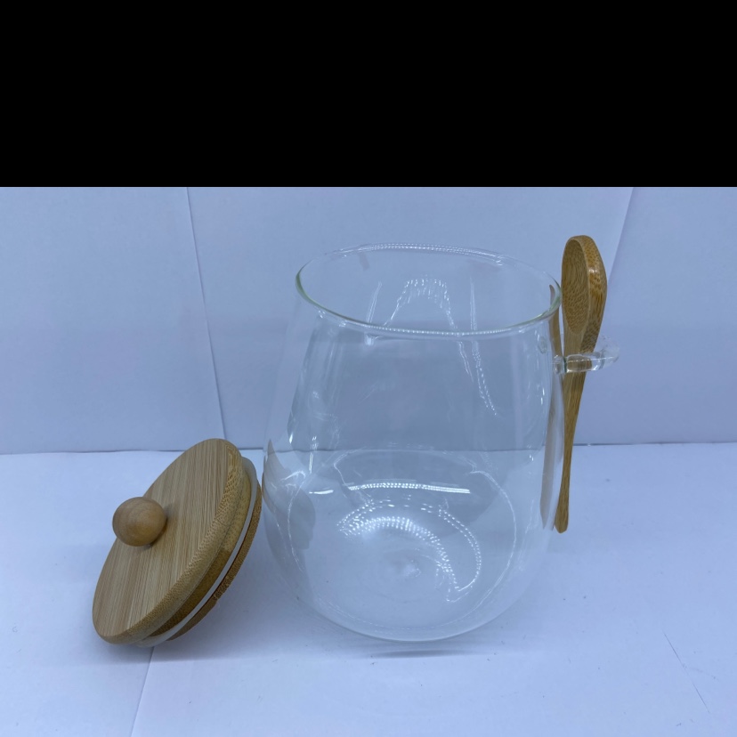 High borosilicate glass storage tank with spoon thumbnail