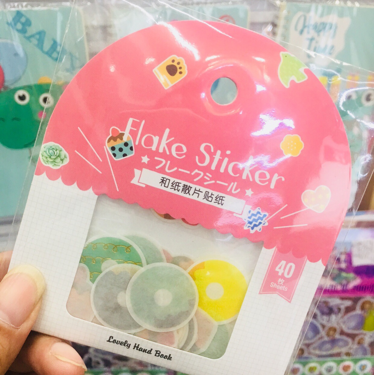 Flat hand stickers and paper hot stickers donuts