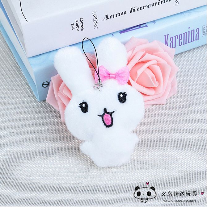 可爱卡通公仔兔毛绒兔子男生女生汽车钥匙扣挂件背包挂饰品钥匙链详情图2