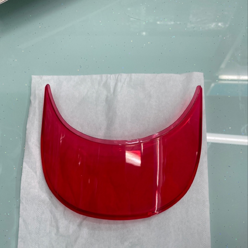Bright Red Transparent Visor details Picture
