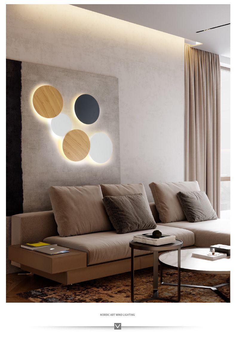 Moderno y minimalista dormitorio sala de estar estudio cabecera de cama bar brillante luna comida luz flotante ambiente creativo combinación aplique detail image 5