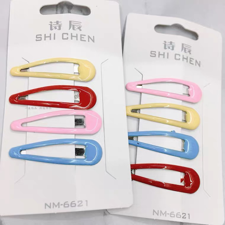 A new Korean colorful large square hairpin, a popular hair clip, and a versatile candy-colored glazed BB clip that appeals to girls