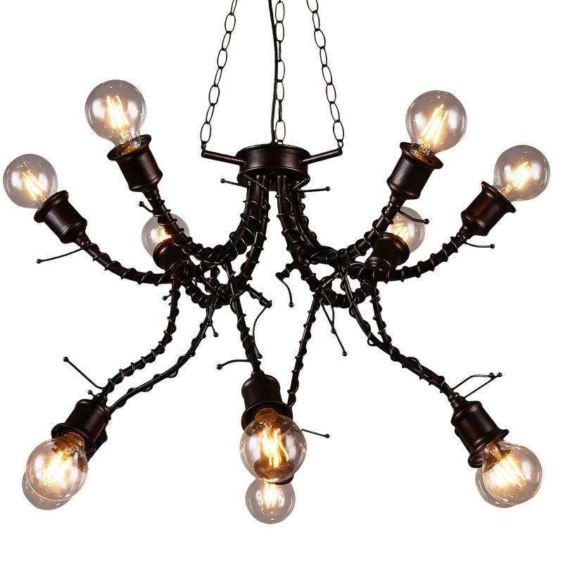 Loft Industrial chandelier clothing store theme hotel studio retro do old personality creative iron spider lamp