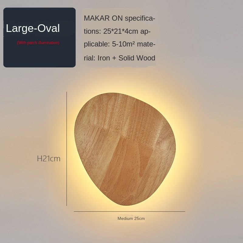 Nordic solid wood bedroom bedside wall lamp studio creative LED staircase circular personalized solar eclipse wall lamp Application Scenario