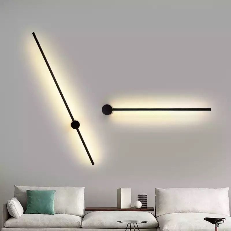 Light luxury minimalist line LED wall lamps, postmodern simplicity, corridor TV background wall, indoor wall lamps, bedroom lighting fixtures details Picture