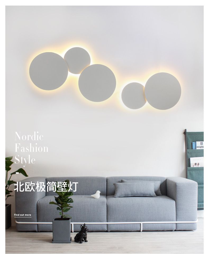 Moderno y minimalista dormitorio sala de estar estudio cabecera de cama bar brillante luna comida luz flotante ambiente creativo combinación aplique detail image 1