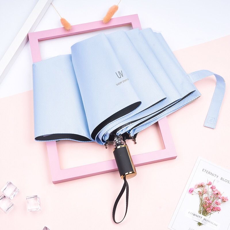 日系UV防晒全自动雨伞男女小清新晴雨伞简约三折手开折叠太阳伞详情图5