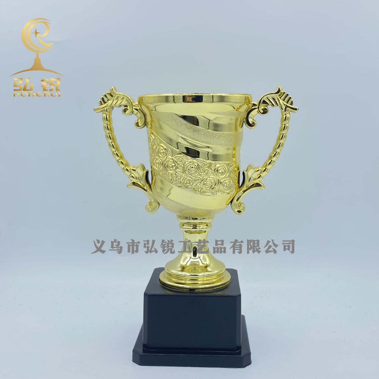 CS-004 Peony Square Base Large Trophy Plastic Creative Trophy Reward Prize, customizable logo detail image 2