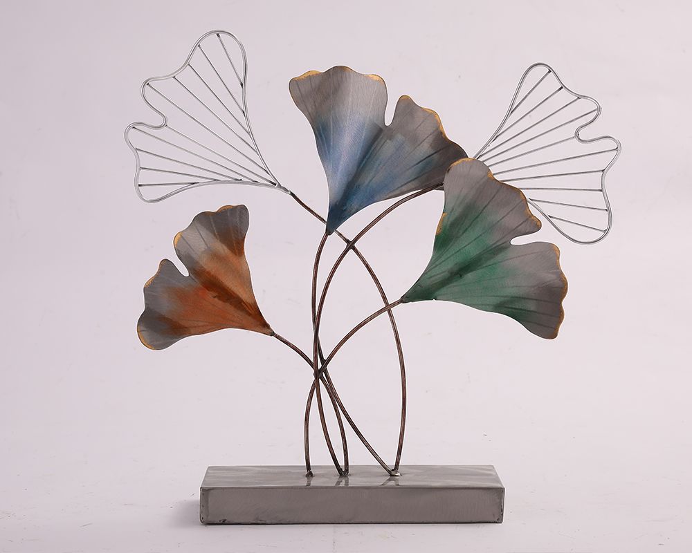 Classic iron art light luxury ginkgo biloba decoration creative living room counter desktop decoration crafts decoration thumbnail