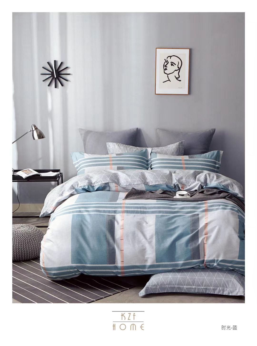 New all-cotton printed four-piece bedding set detail image 1