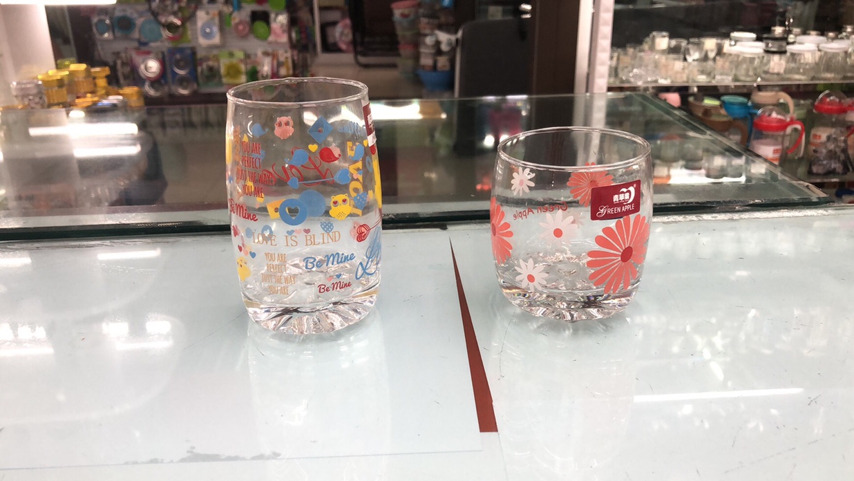 Glass water glass printed cup