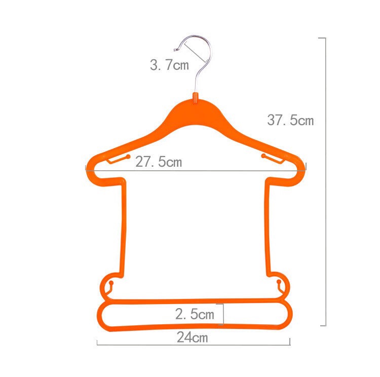 3007宝宝套装塑聊衣架商店儿童连体衣架服装店小孩子衣服展示衣架白底实物图