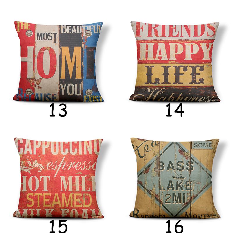 Geometric Text Color Pillowcase Cotton Hemp Butterfly Square Pillow Pillow Home Textile Fabric Soft Cushion Cover Custom Item Picture