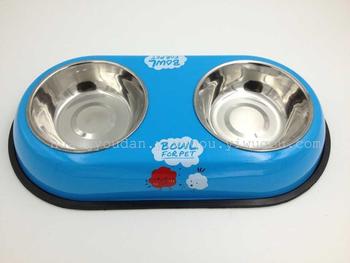 Factory direct sales of stainless steel pet bowls, dog bowls, cat bowls, spray-painted double bowls and split bowls