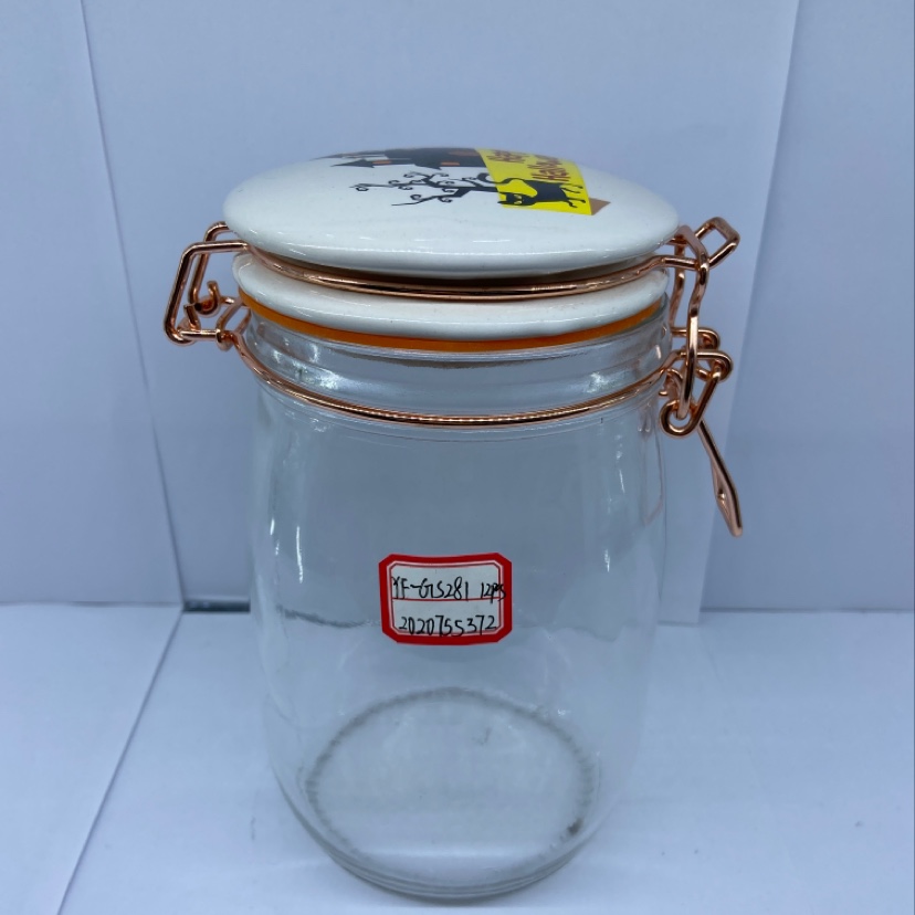 1000 ml glass clip storage tank