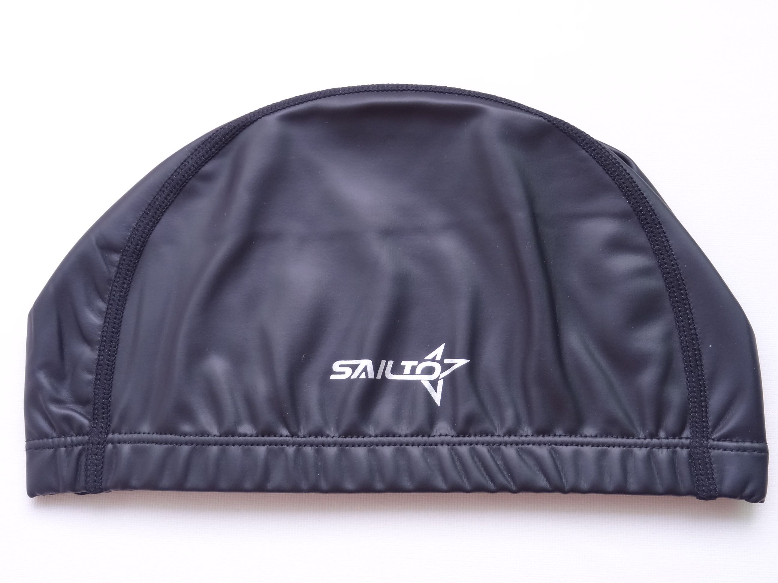 SAILTO胜涛PU涂层泳帽防水游泳帽舒适泳帽pu-1黑色