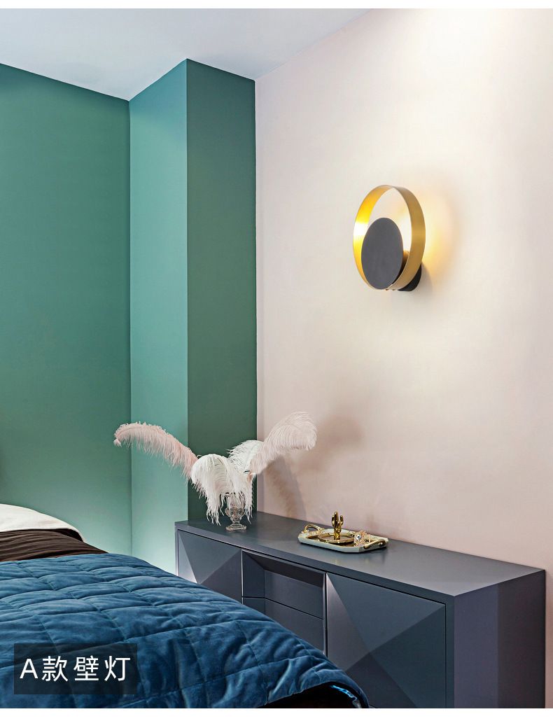 Light luxury postmodern wall lamps, corridor art lamps, creative and simple living room wall lamps, model room designer lamps detail image 5