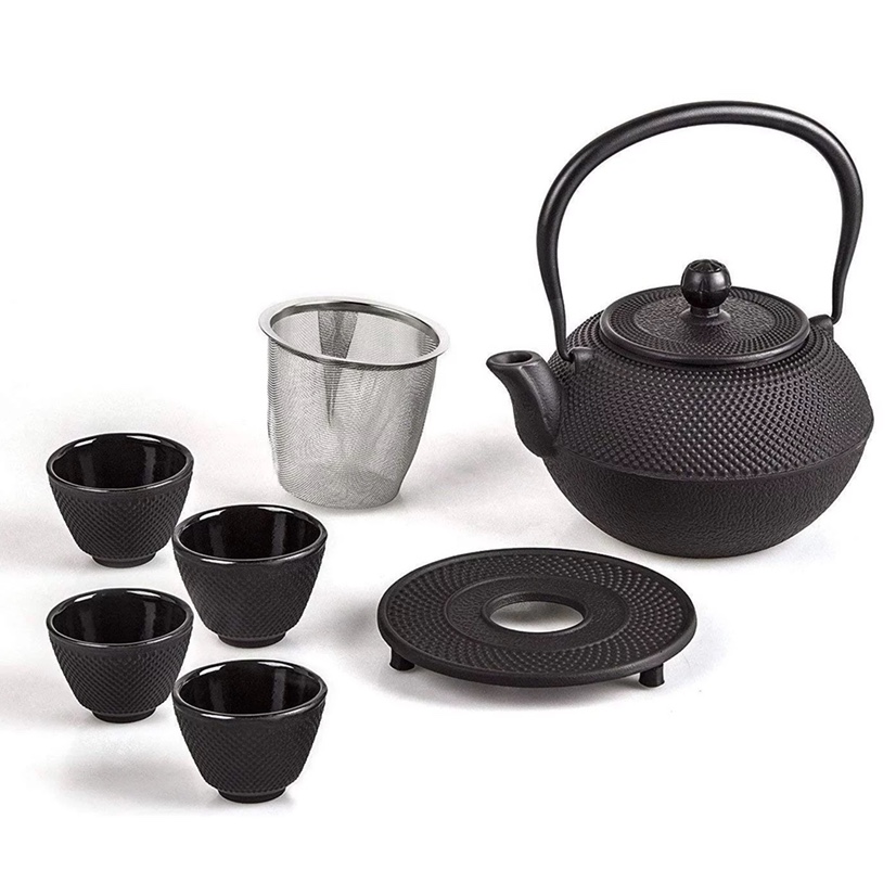 Manufacturers Direct Sales Of Various Models And Sizes Of Particles Iron Pot Tea Set Iron Pot Arrangement Teapot Iron Pot Set Application Scenario