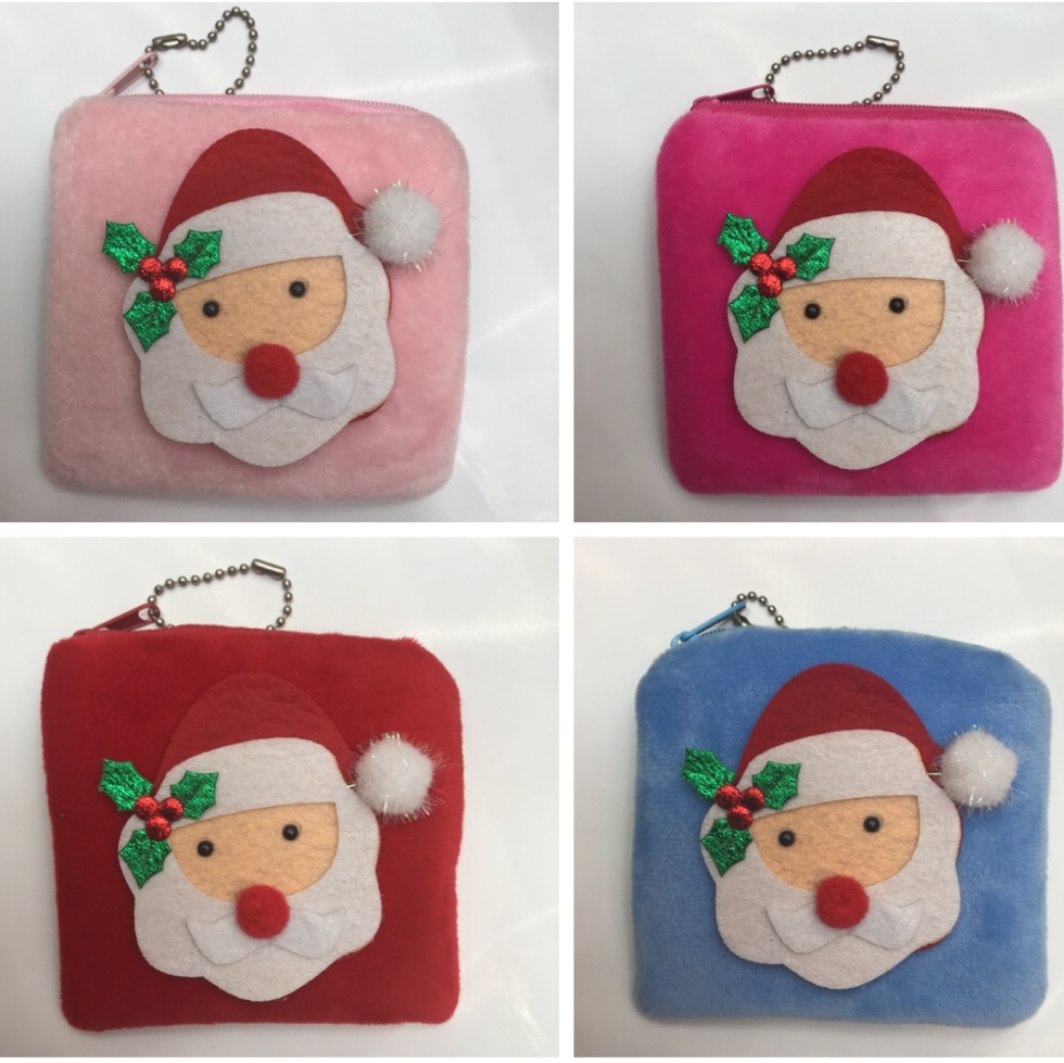 Christmas wallet Stuffed purse Christmas Wallet Square patch Santa Claus purse