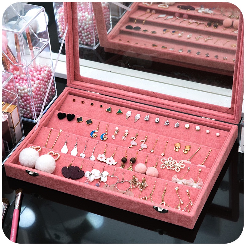 علبة مجوهرات ذات آذان شفافة، مجوهرات ذات أقراط ذات سعة كبيرة Specification image