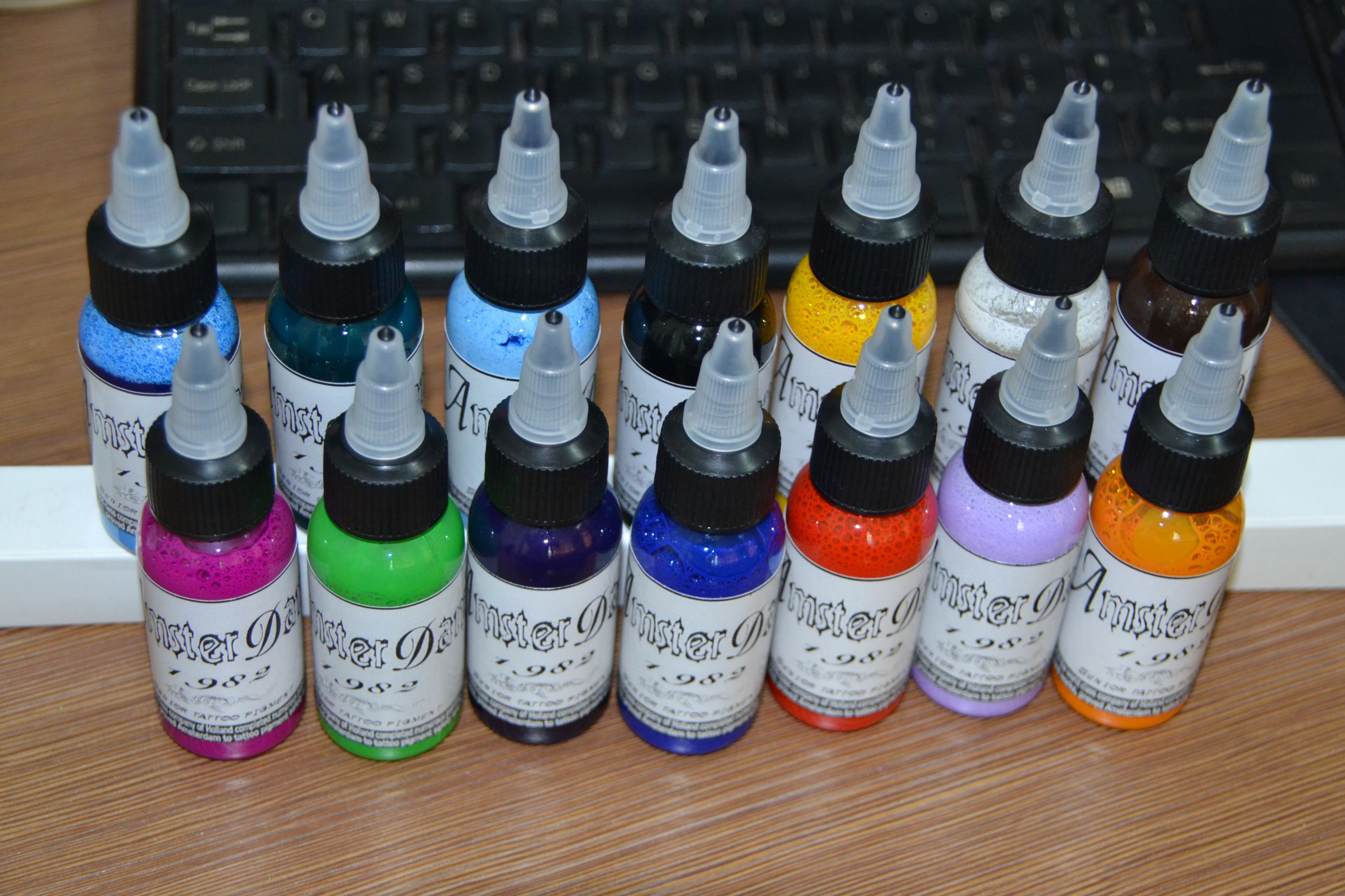 纹身套装 纹身色料 进口阿姆斯斯亮玫红 纹身针 人体彩绘 纹身机详情图8