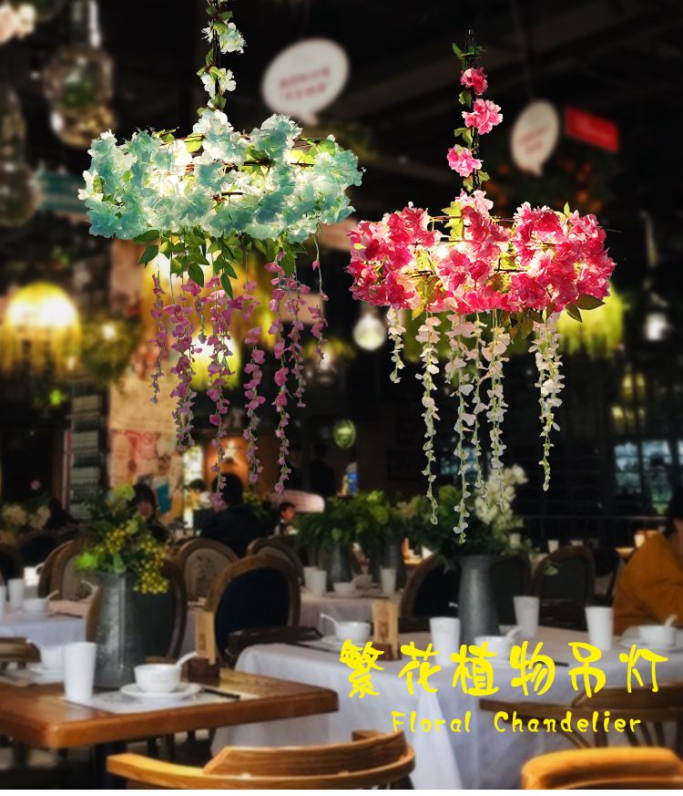 工业风绿植物灯具网红音乐酒吧餐厅吊灯复古清吧台火锅店装饰灯饰详情图1