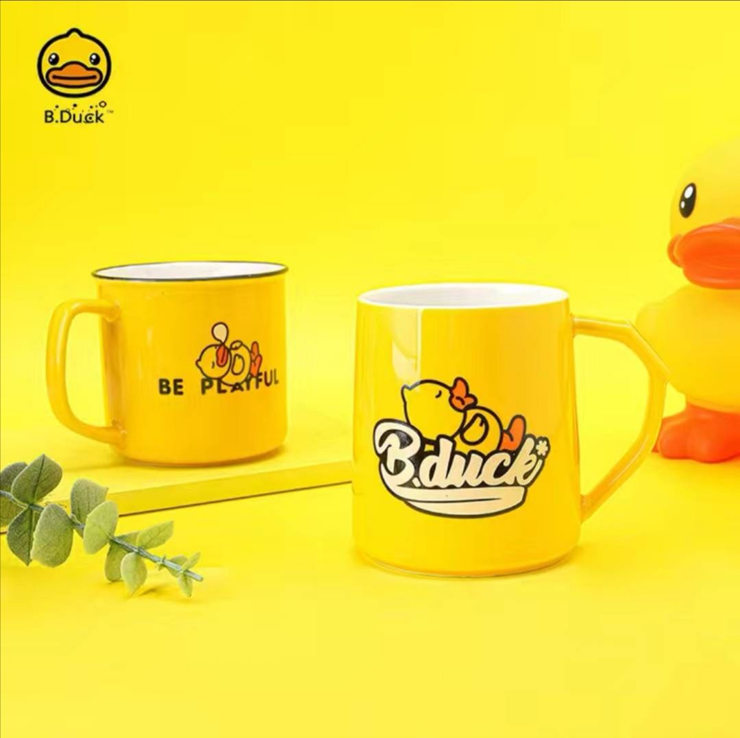 B.duck Cup Yellow Duck Cup Ceramic Water Cup Household Cartoon Mug Good-Looking Cup Student Cup Specification drawing