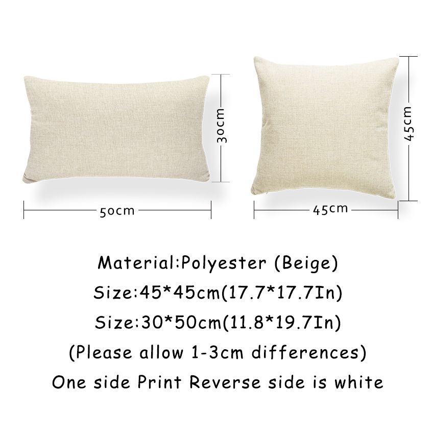 3D Landscape Square Cloud Ocean Cushion Cover Polyester Linen Printing Decoration Home Soft Pillowcase Wholesale full figure